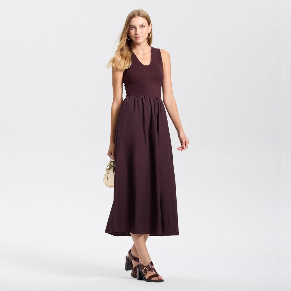 New - Women's Midi A-Line Dress - A New Day™ Dark Purple XXL