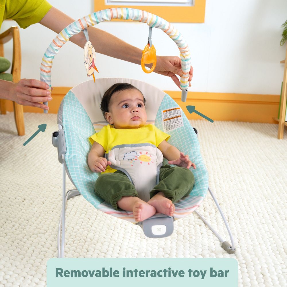 New - Bright Starts Disney Baby Vibrating Bouncer - Winnie the Pooh