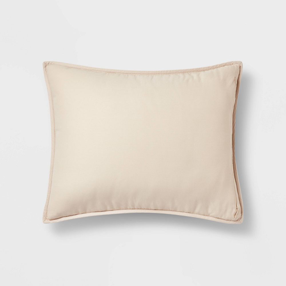 New - King Washed Cotton Sateen Quilt Sham Khaki - Threshold™: 250 Thread Count, OEKO-TEX Certified, Machine Washable