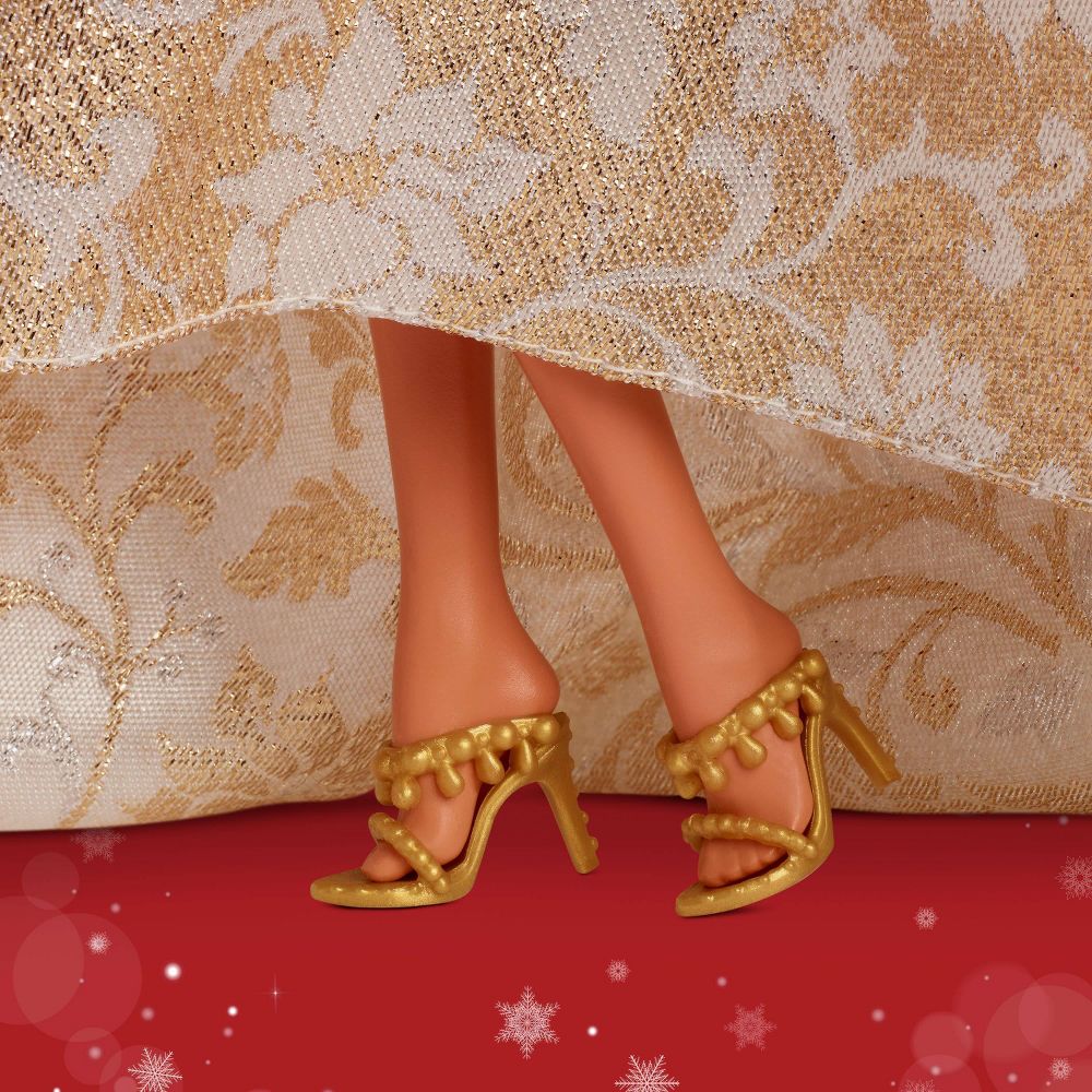 New - Barbie Signature 2025 Holiday Barbie Fashion Doll, Seasonal Collector, Dark Brown Hair with Silver & Gold Gown
