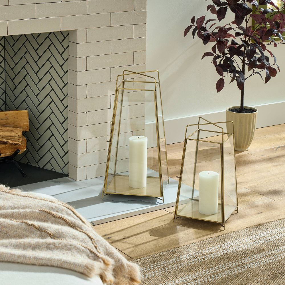 New - 14" Brass Finish Lantern Small - Hearth & Hand™ with Magnolia