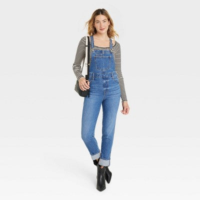 New - Universal Thread Women's Denim Overalls Sleeveless Skinny Leg Jumpsuits Universal ThreadBullseye Deals