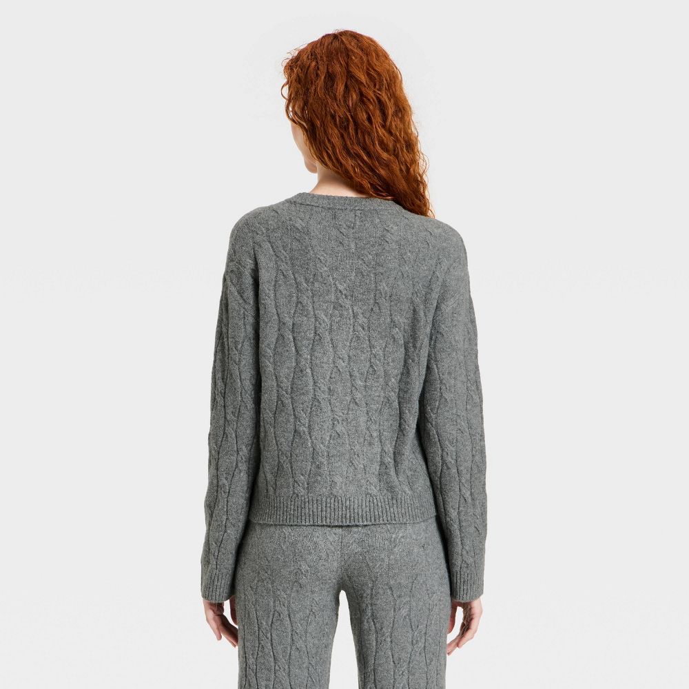 New - Women's Cozy Alpine Knit Bouclé Crewneck Pullover Sweater - Universal Thread™ Gray M