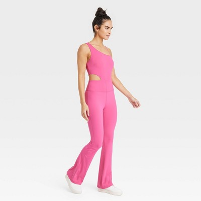 New - JoyLab Women's Full Length Sleeveless Flare Bodysuit Cutout Jumpsuit JoyLabBullseye Deals