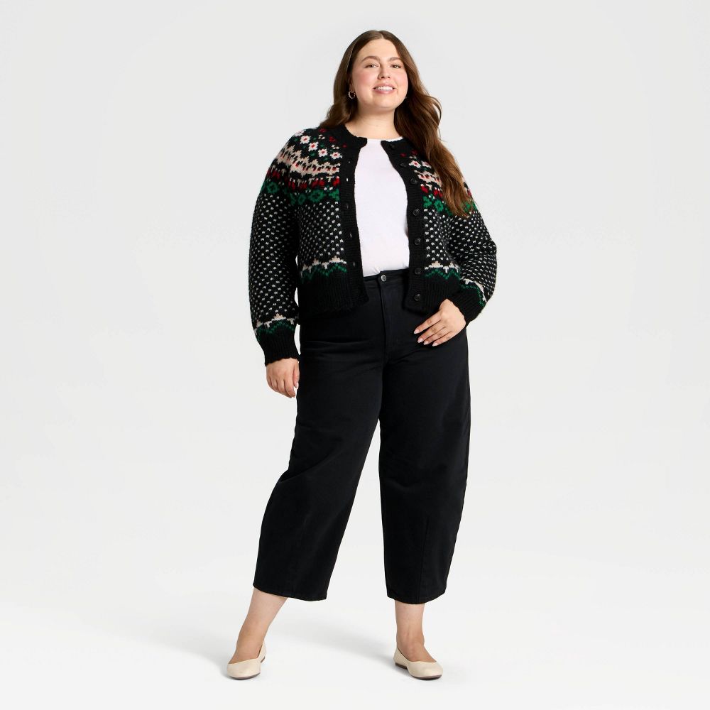 New - Women's Merriment Cardigan Sweater - Universal Thread™ Black 2X