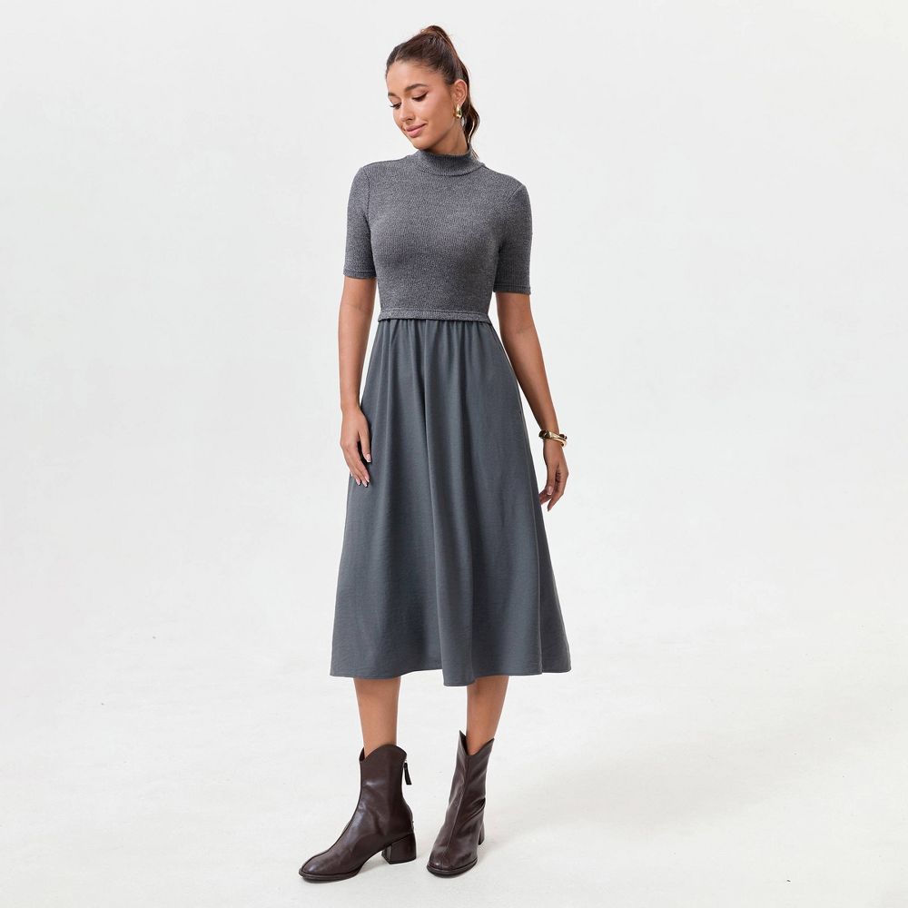 New - Women's Twofer Midi Dress - A New Day™ Gray M