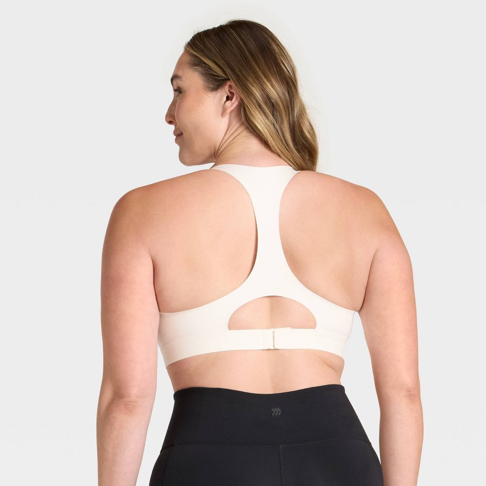 New - Women's High Support Front Zip Bra - All In Motion™ Cream 34B