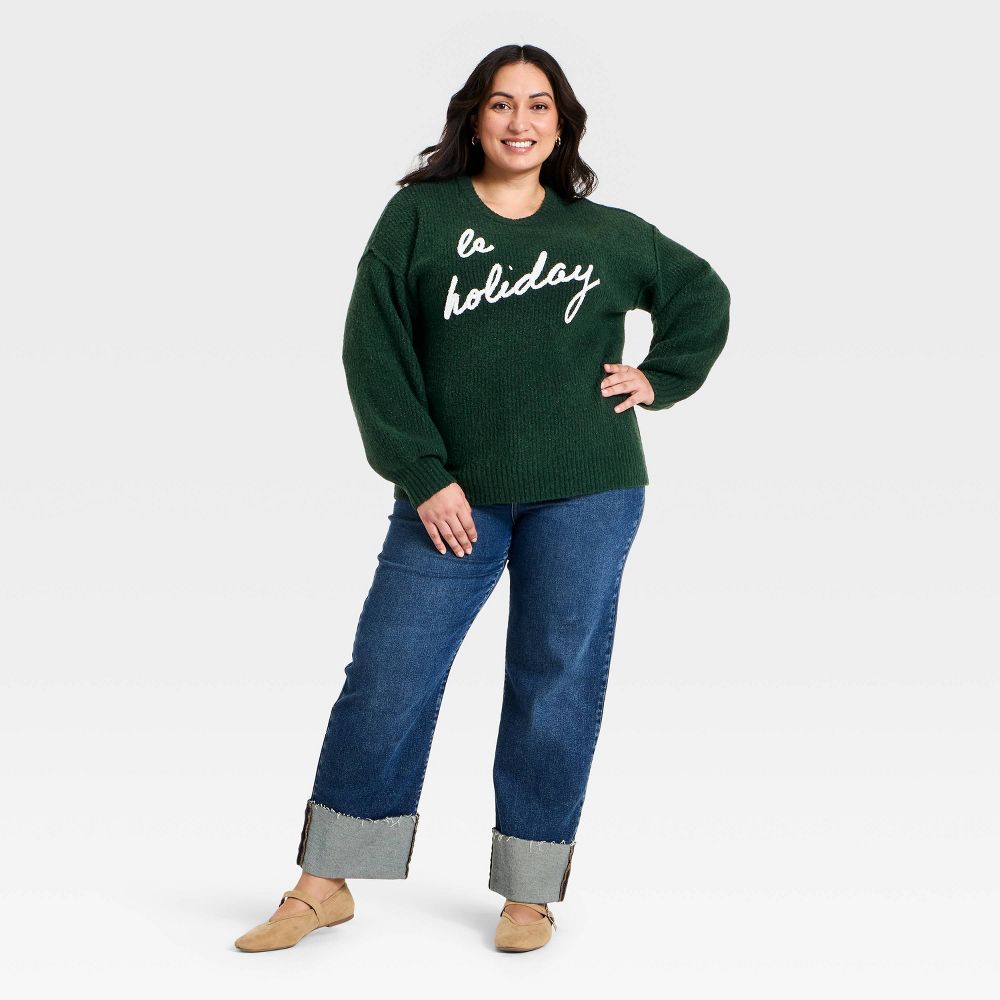 New - Women's Holiday Sweater - Ava & Viv™ Green 2X