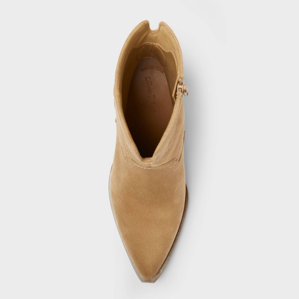 New - Women’s Dallas Wide Width Ankle Western Bootie with Memory Foam Insole – Universal Thread™ Tan 6.5WW
