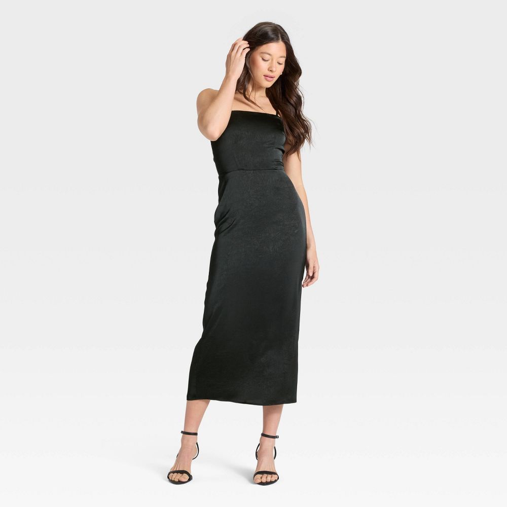 Open Box - Women's Column Slip Dress - A New Day™ Black M