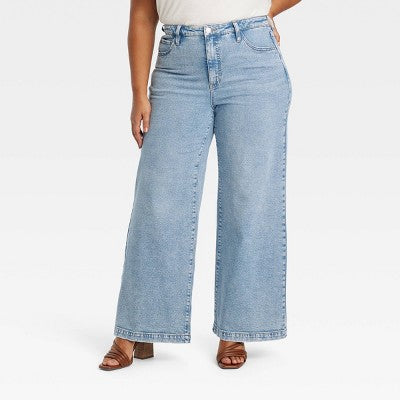 New - Ava & Viv Womens Plus High Rise Wide Leg Wide-Leg Jeans Ava & VivBullseye Deals