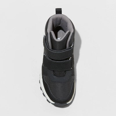 New - All In Motion Kids Faux Leather Hook-And-Loop Ankle Winter Boots Waterproof All in MotionBullseye Deals