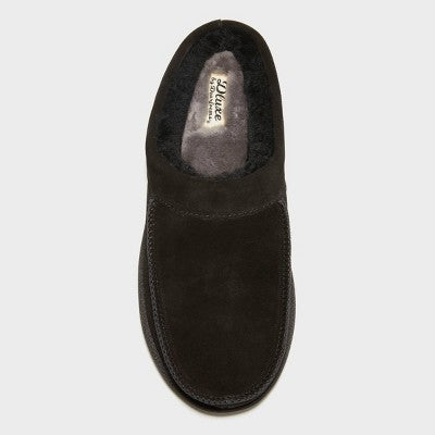 Open Box - Dluxe By Dearfoams Men's Suede Shearling Slip On Slippers Clog Indoor/Outdoor dluxe by dearfoamsBullseye Deals
