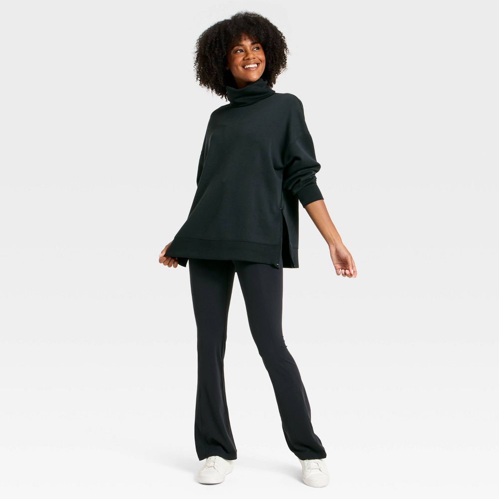 Open Box - Women's Airy Sleek Funnel Neck Sweatshirt - All In Motion™ Black S