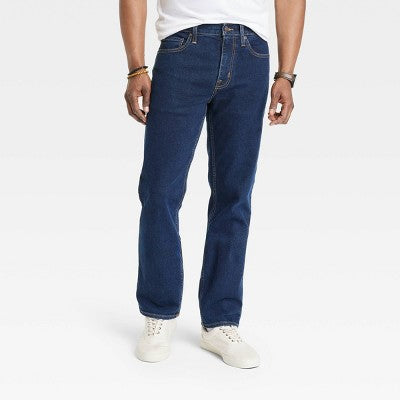 New - Goodfellow & Co Men's Mid Rise Straight Fit Leg Below Knee Jeans Midweight Goodfellow & CoBullseye Deals