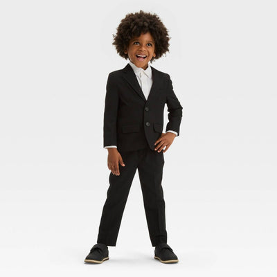 New - Toddler Boys' Blazer & Pants Suit Set - Cat & Jack™ Black 2T: Lightweight Formal Outfit