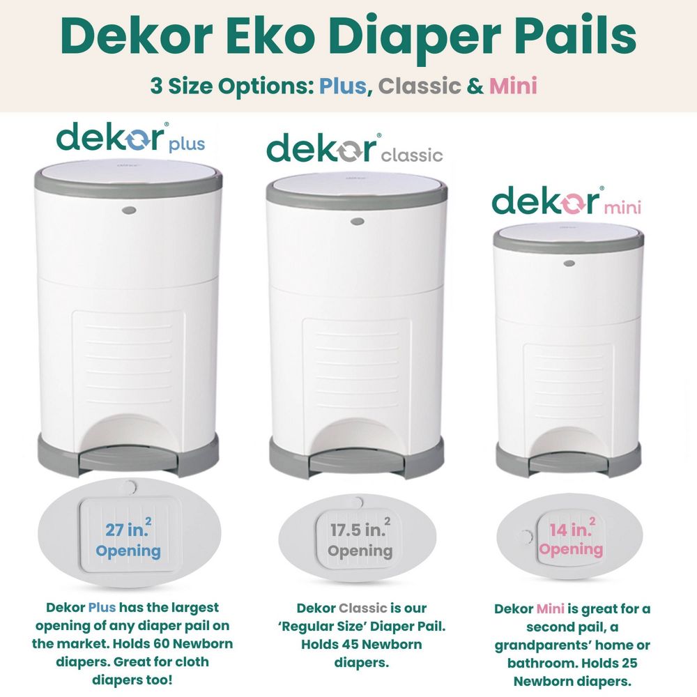 New - Diaper Dekor Eko Classic Diaper Pail Gift Set