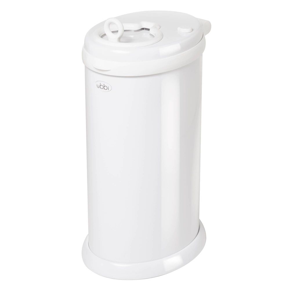 New - Ubbi Stainless Steel Diaper Pail - White