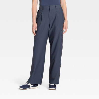 Open Box - Women's Active Light Woven High-Rise Trouser Pants - All In Motion™ Navy Blue XL