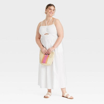 New - Universal Thread Women's Smocked Cut-Out Maxi Dress Casual Sundress Universal ThreadBullseye Deals