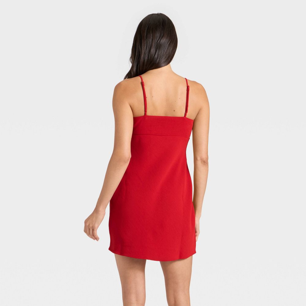 New - Women's Crepe Slip Mini Dress - A New Day™ Red XL