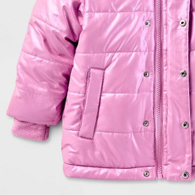 Toddler Girls' Heavyweight Shiny Puffer Jacket Cat & JackBullseye Deals