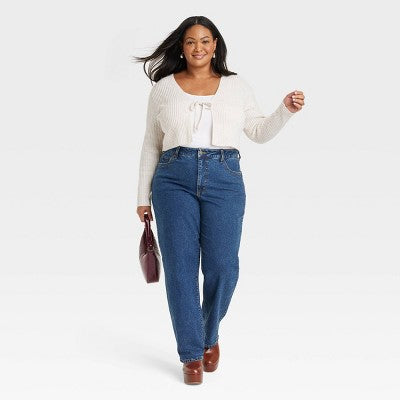 New - Ava & Viv Womens High Rise Regular Fit Full Straight Leg Jeans Midweight Ava & VivBullseye Deals