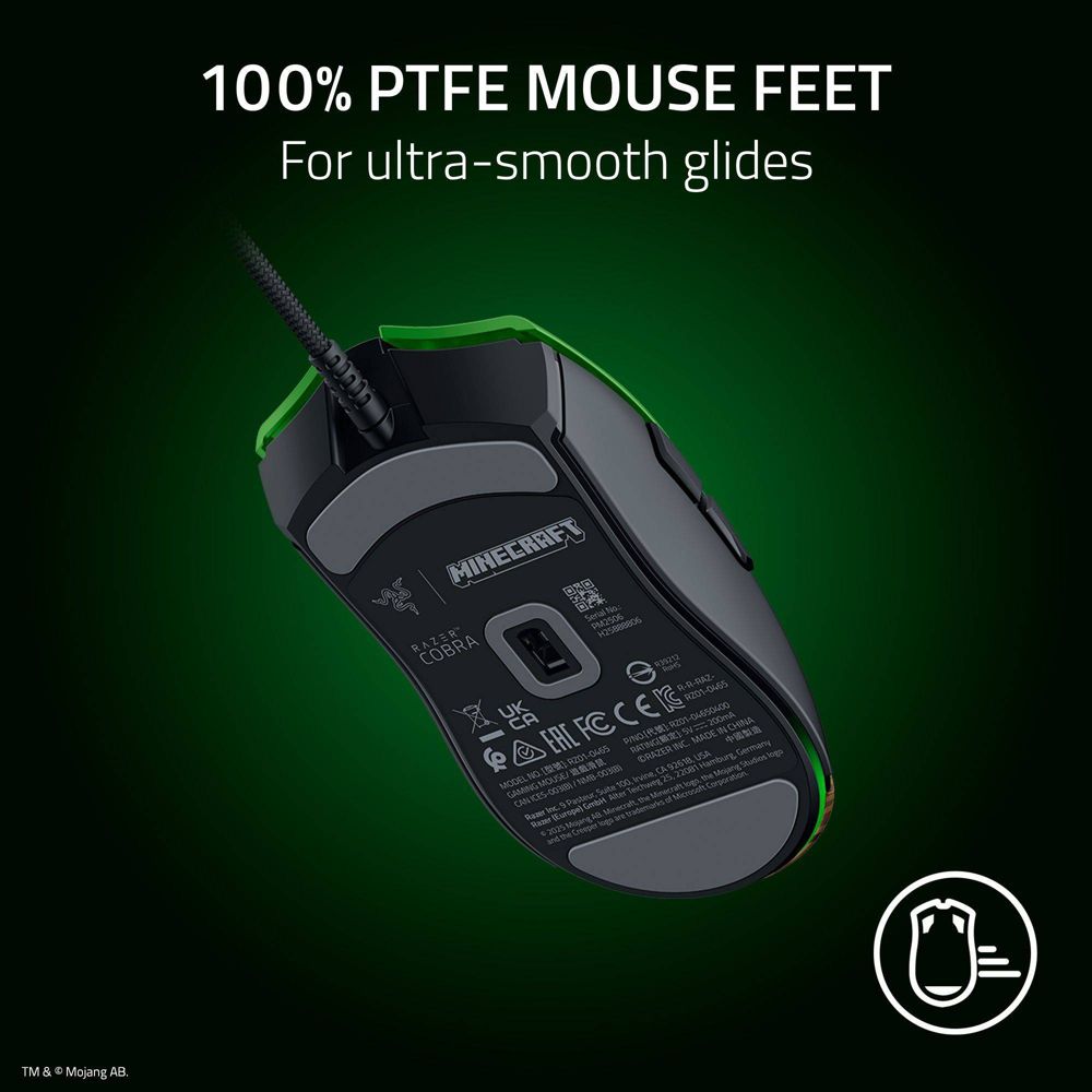 New - Razer Cobra Customizable Gaming Mouse - Minecraft Edition: Wired Precision Device