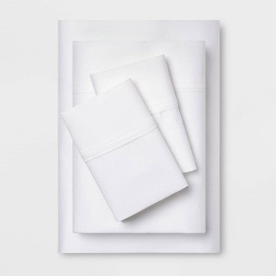 Open Box - Threshold 400 Thread Count Cotton Sateen 4-Piece Sheet Set Luxurious ThresholdBullseye Deals