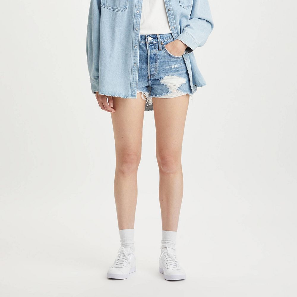 New - Levi's 501® Original Fit High-Rise Women's Jean Shorts - Quiet Riot 31: Denim, Fly Button