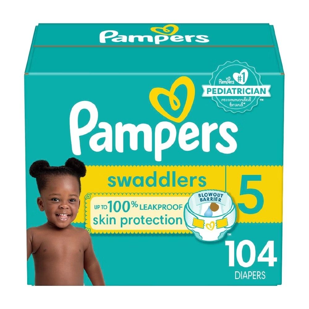 New - Pampers Swaddlers Sensitive Disposable Diapers - Size 5 - 104ct
