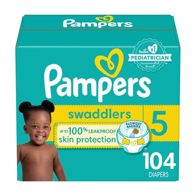 New - Pampers Swaddlers Sensitive Disposable Diapers - Size 5 - 104ct