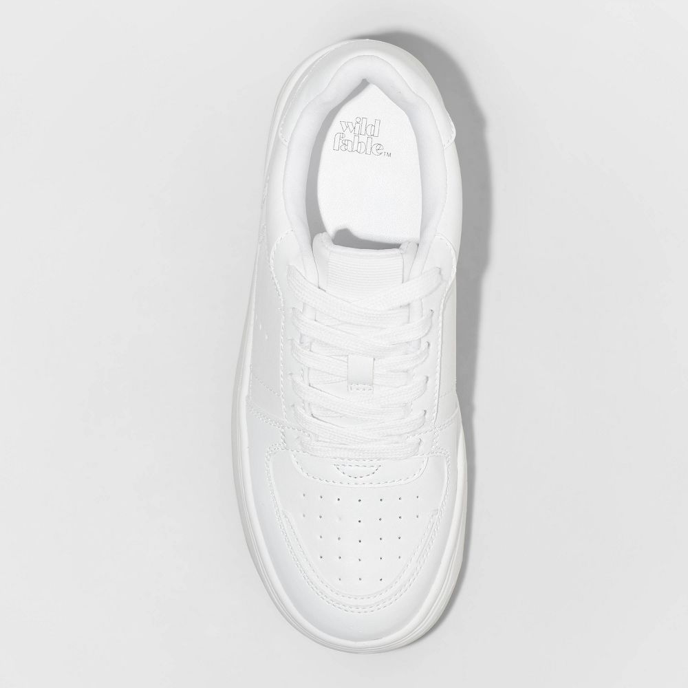 New - Wild Fable Women's Low-Top Casual Lace-Up Faux Leather Sneakers Wild FableBullseye Deals