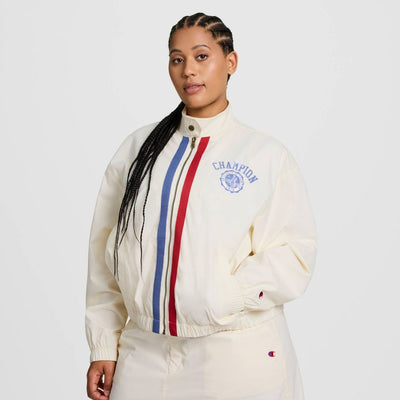 New - Champion Women's Game Day Full Zip Top - Cream 2X