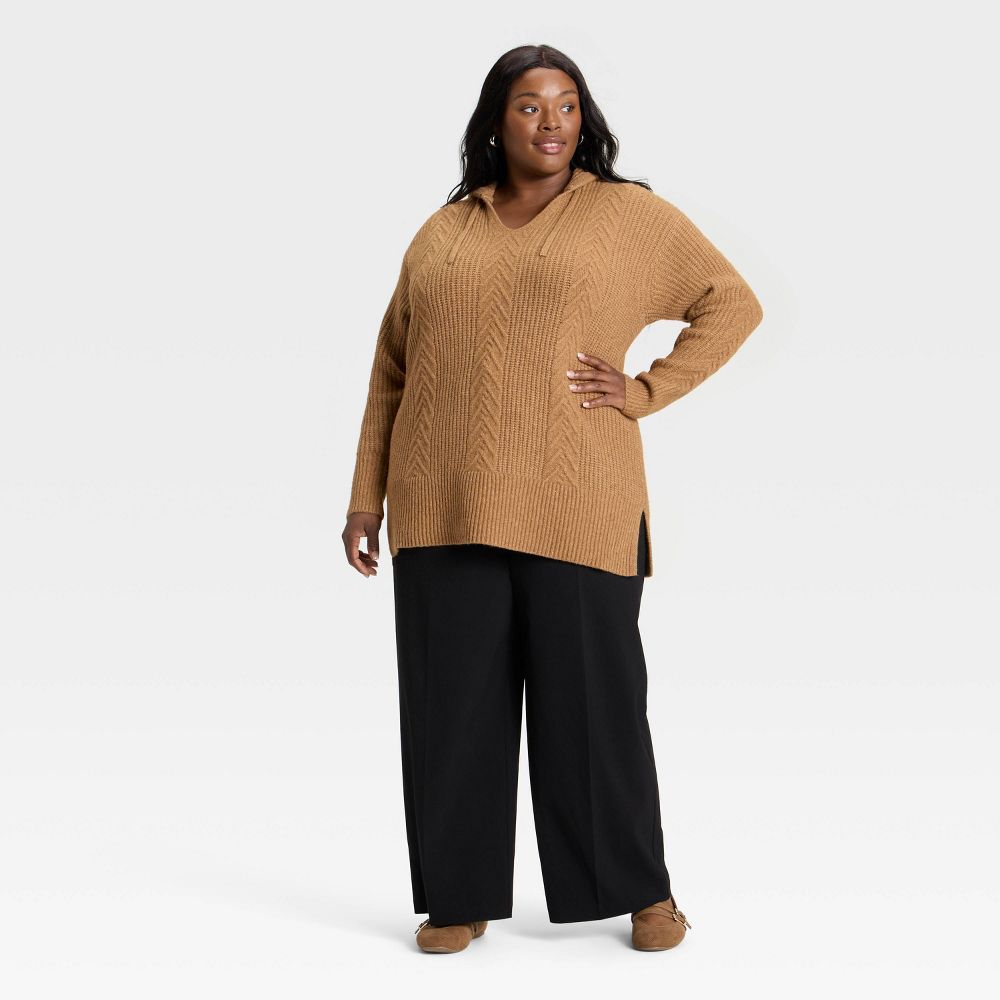 Women's Cozy Cable Hooded Tunic Sweater - Ava & Viv