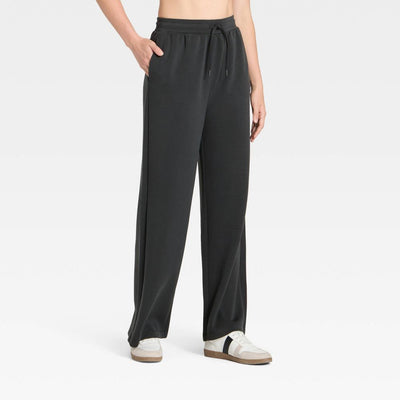 New - Women's Airy Sleek Wide Leg Sweatpants - All In Motion™ Black S