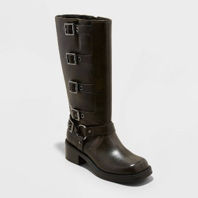 New - Women's Rebel Distressed Riding Boots - Wild Fable Wild FableBullseye Deals