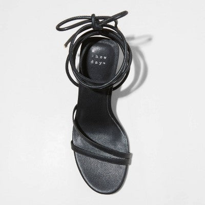 New - A New Day Women's Chunky Block High Lace Up Heels Sandals Crisscross Memory Foam A New DayBullseye Deals