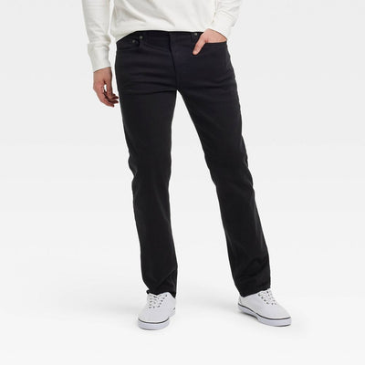 Open Box - Men's Slim Straight Fit Jeans - Goodfellow & Co™ Black 30x30: Lightweight Denim, Mid Rise, Stretch Fabric