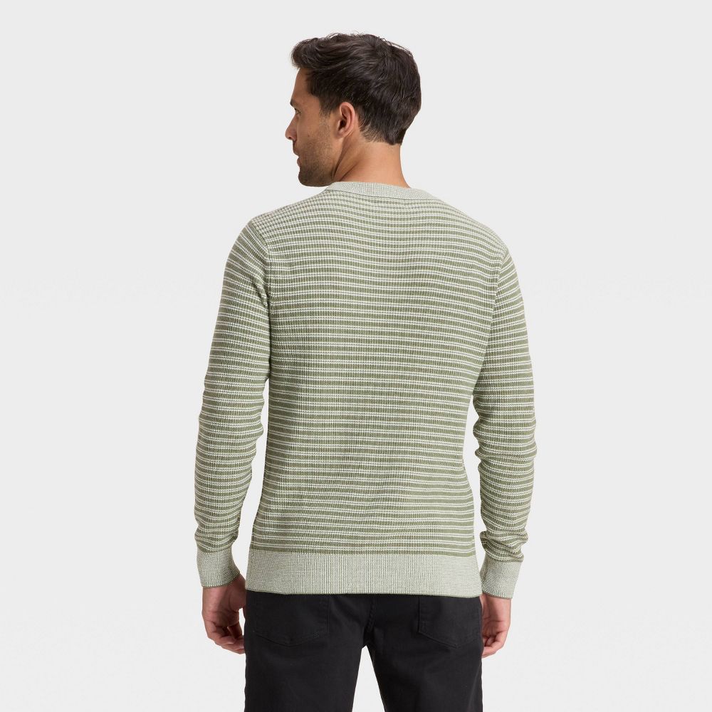 Open Box - Men's Textured Striped Crewneck Sweater - Goodfellow & Co™ Green XL
