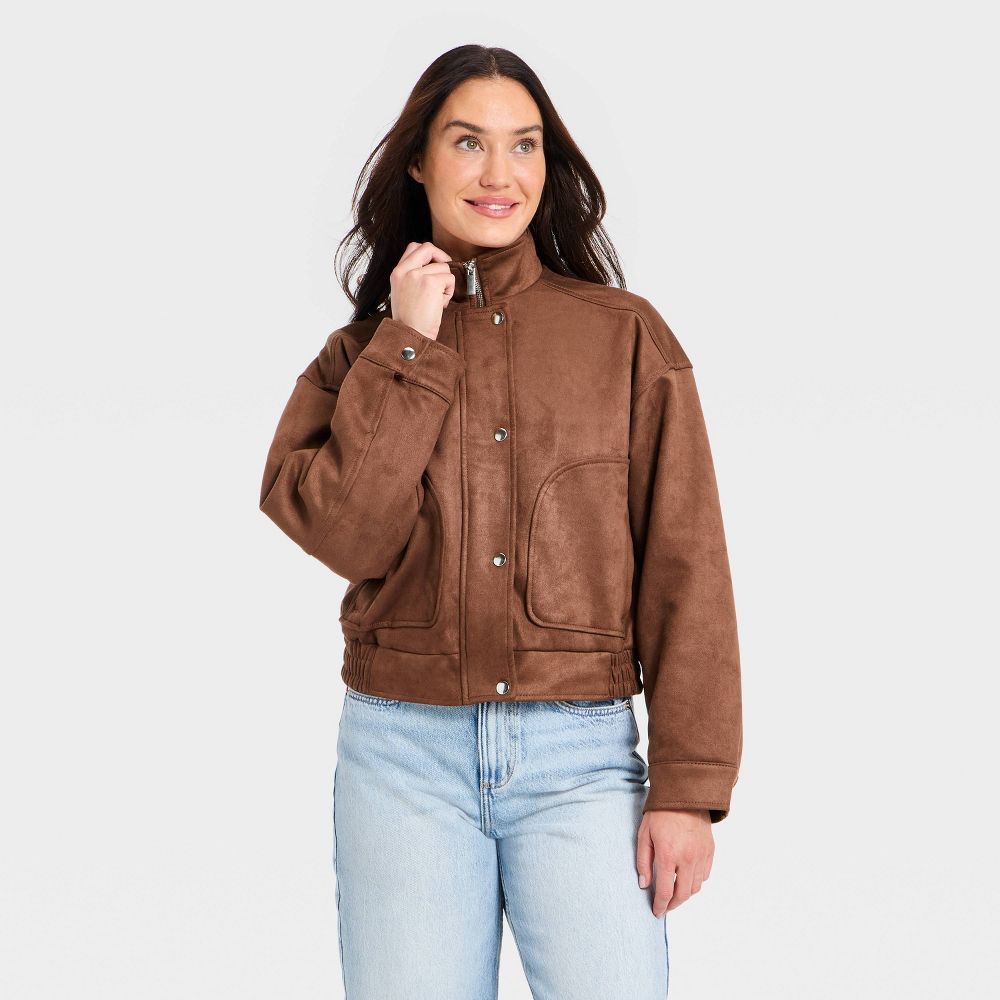 New - Women's Suede Fashion Jacket - Universal Thread™ Rust XS