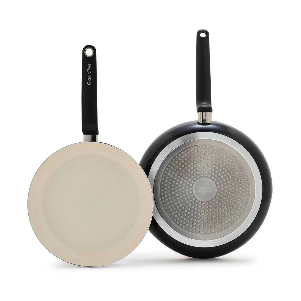 New - GreenPan Rio Advanced 2pc (10" and 12") Ceramic Nonstick Fry Pan Set Black