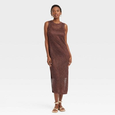 New - Women's Openwork Midi Tank Dress - A New Day A New DayBullseye Deals