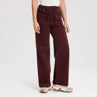 New - Women's Mid-Rise Straight Leg Corduroy Pull-On Pants - Universal Thread™ Wine Red XS