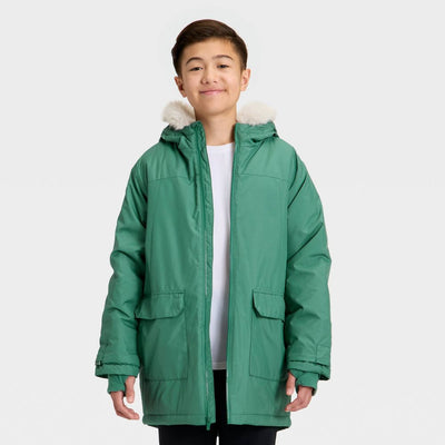 Open Box - Kids' Hooded Parka Jacket - All In Motion™ Green M