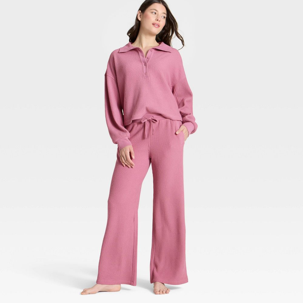 New - Women's Waffle Lounge Sweatpants - Auden™ Pink L