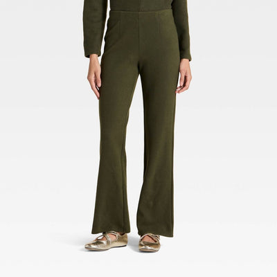 New - Women's Brushed Pull-On Pants - A New Day™ Olive XS