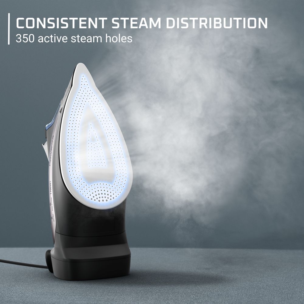 New - Rowenta Steam Iron Access Steam Vertical Steaming Blue/Black