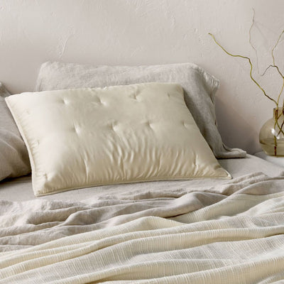 New - Standard Rayon from Bamboo Quilt Pillow Sham Ivory - Casaluna™