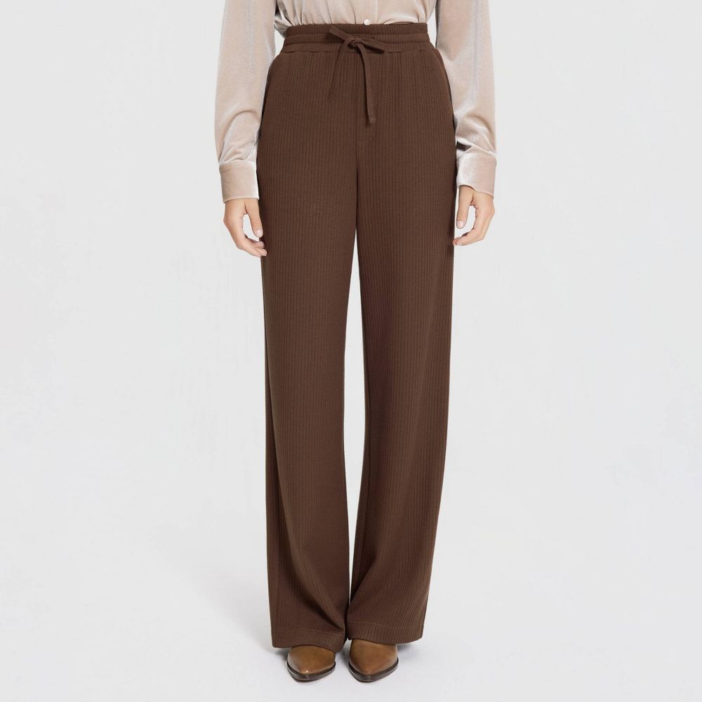 New - Women's Texture Pull-On Pants - Universal Thread™ Dark Brown XL